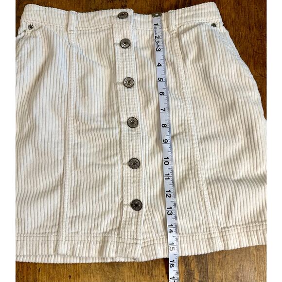 Abercrombie & Fitch Size XS Y2K Button Down Cream Corduroy Mini Skirt Preppy - Picture 4 of 6